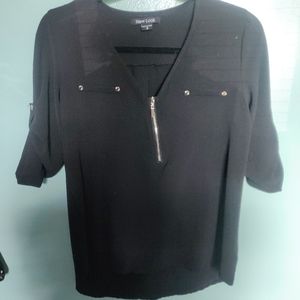 Black short sleeve blouse